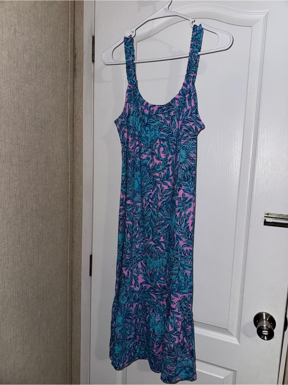 Lilly Pulitzer Blue and Pink Floral Maxi Dress